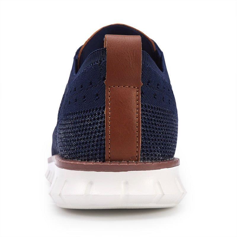 Men's Casual Shoes Lace up lightweight British Dress Footwear Breathable  Knitted Mesh Flats