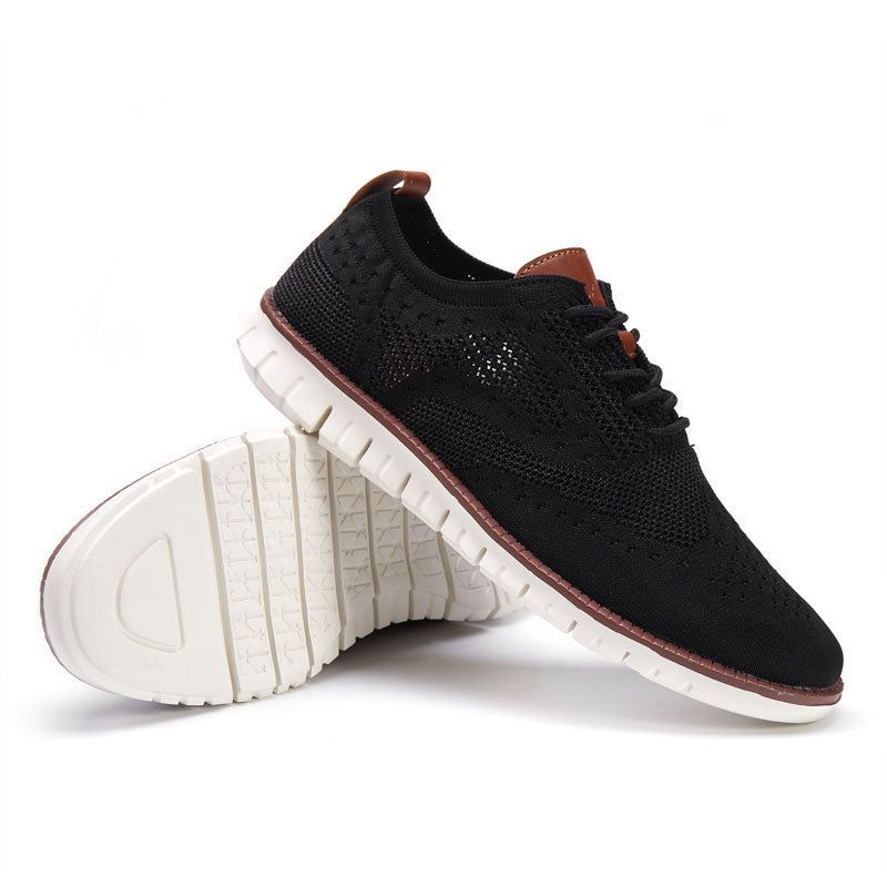 Mesh Lace Up Mens Closed Shoes
