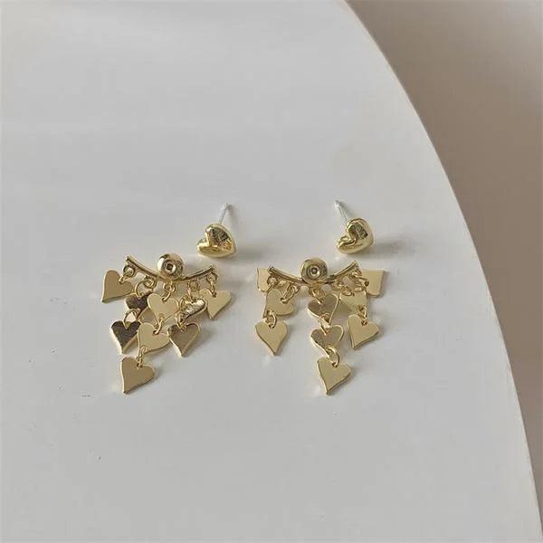 Metal Multi Hearts Earrings Charm Jewelry XYS0236 Gothic Fashion - Touchy Style .