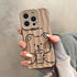 Milk Tea Bear Wave Lines Cute Phone Case For iPhone 15 Pro Max, 14, 13, 11, 12 - Touchy Style