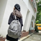 Multifunction Denim Cool Backpack EN257 - Korean Style Blue School Bag - Touchy Style