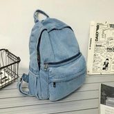 Multifunction Denim Cool Backpack EN257 - Korean Style Blue School Bag - Touchy Style