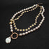 Multilayer Necklaces Charm Jewelry NCJYS46 - Flower Chain and Baroque Pearl - Touchy Style