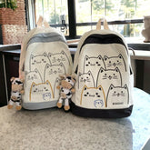 NBCB143 Cool Backpack - School Book Bags - Cute Cat Pattern - Touchy Style