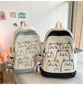 NBCB143 Cool Backpack - School Book Bags - Cute Cat Pattern - Touchy Style