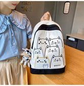 NBCB143 Cool Backpack - School Book Bags - Cute Cat Pattern - Touchy Style