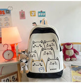 NBCB143 Cool Backpack - School Book Bags - Cute Cat Pattern - Touchy Style