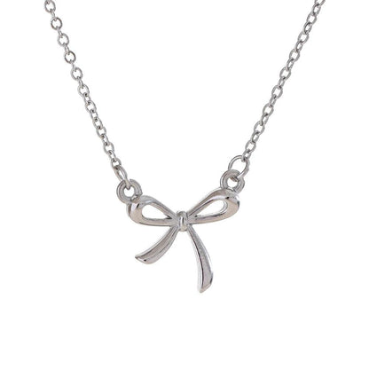 Necklace Charm Jewelry - Chic Stainless Steel Bowknot - TSJ65 - Touchy Style