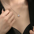 Necklace Charm Jewelry - Clear CZ, Irregular Geometric Shape - TSJ141 - Touchy Style