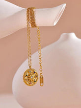 Necklace Charm Jewelry - Colorful Zircon, Star Round Pendant - YH3659A - Touchy Style