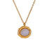 Necklace Charm Jewelry - Natural Shell, Round Chic Pendant - YH3852A - Touchy Style