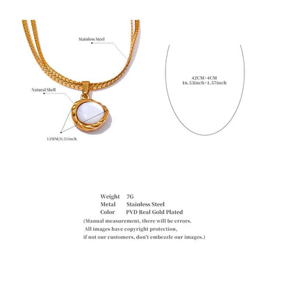 Necklace Charm Jewelry - Round Chic Pendant - YH3281A - Touchy Style