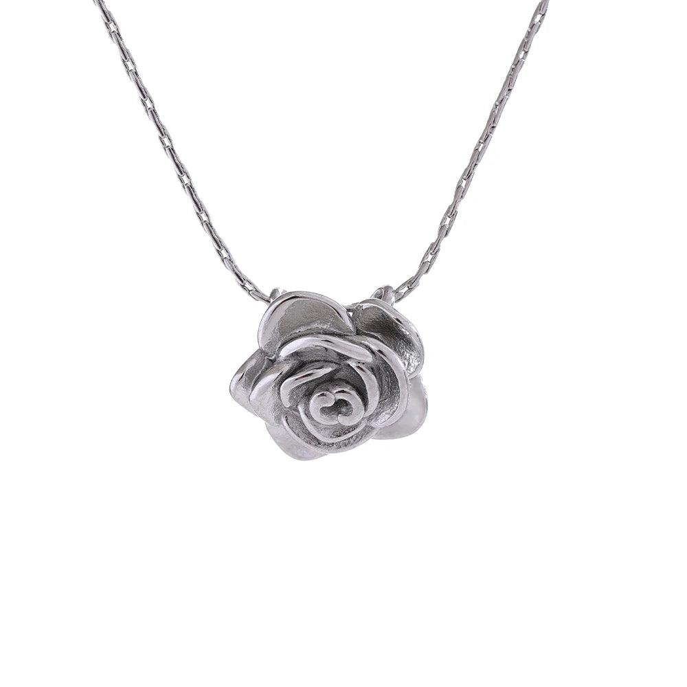 Necklace Charm Jewelry - Stainless Steel - Stereoscopic Flower Pendant - TSJ48 - Touchy Style