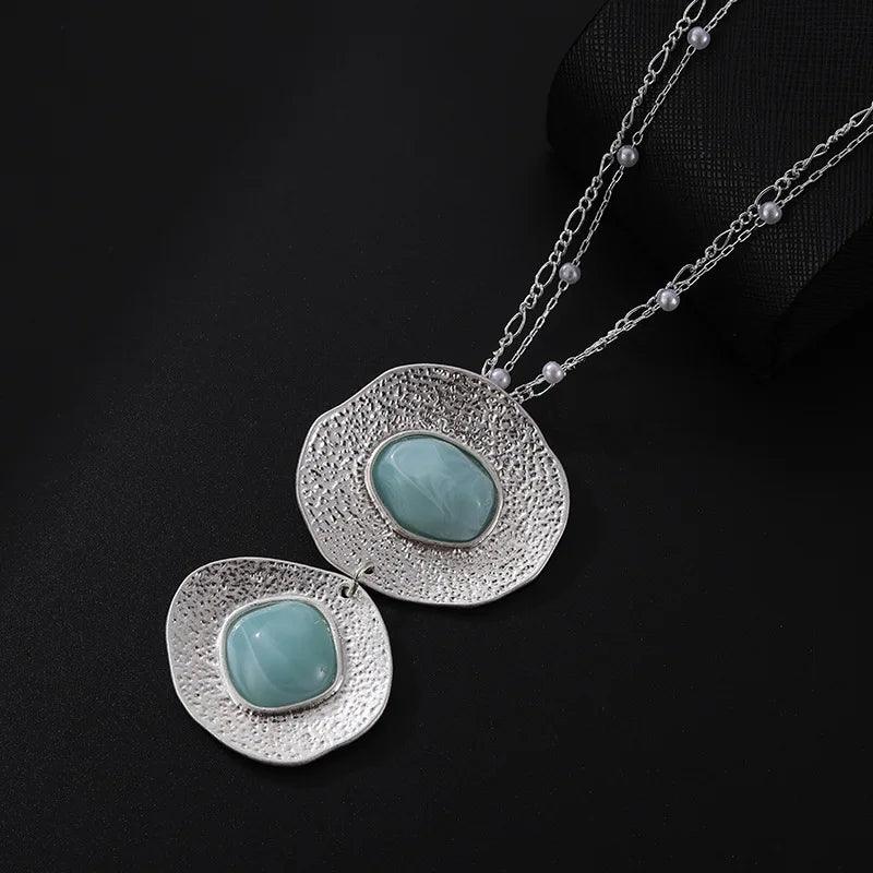 Necklaces Charm Jewelry - Double Round Resin Charms Pendant - N0483 - Touchy Style