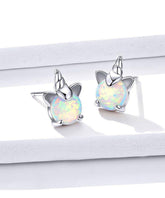 Opal 925 Sterling Silver Stud Earrings Charm Jewelry - SCE737 - Touchy Style