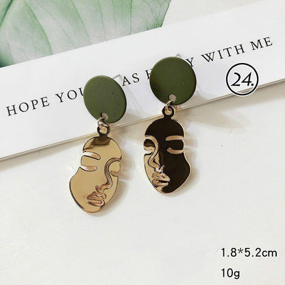 Pendant Earrings Charm Jewelry ECJTX38 Two-Color Splicing Metal Disc - Touchy Style