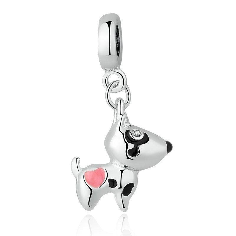 Pink Heart Dog Pendant Charm Jewelry Without Chain - PA5328 - Touchy Style