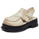 Platform Leather Roman Sandals - Women&