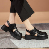 Platform Leather Roman Sandals - Women&