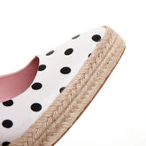 Polka Dot Silk Wedges Sandals Women&