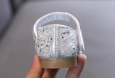 Princess Toddler Girls Children Casual Shoes TCCSSA27 Flat Pearl Rhinestones Shining - Touchy Style