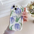 Purple Tulip Flower Pattern Cute Phone Case For iPhone 11, 12, 13, 14 Pro Max, 14 Plus, X, XR, XS Max, 7, 8 Plus - Touchy Style .