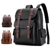 QHY975 Cool Backpack - PU Leather Schoolbag For Teenagers Boys - Touchy Style