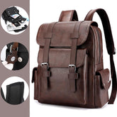 QHY975 Cool Backpack - PU Leather Schoolbag For Teenagers Boys - Touchy Style