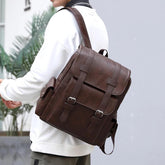 QHY975 Cool Backpack - PU Leather Schoolbag For Teenagers Boys - Touchy Style