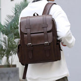 QHY975 Cool Backpack - PU Leather Schoolbag For Teenagers Boys - Touchy Style