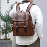 QHY975 Cool Backpack - PU Leather Schoolbag For Teenagers Boys - Touchy Style