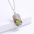 QS242 - 925 Sterling Silver Fashion Square Pendant Enamel Necklace Charm Jewelry - Touchy Style