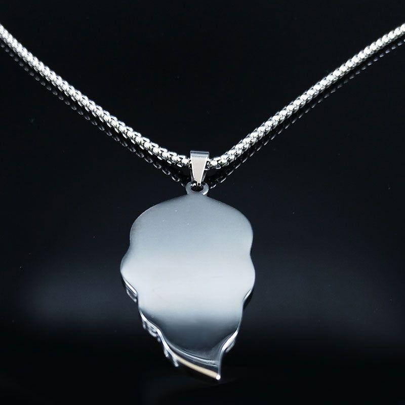 QS247 - Leaf Stainless Steel Chain Necklace Charm Jewelry - Touchy Style