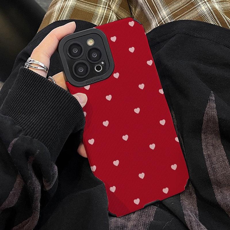 Red Hearts Cute Phone Case for iPhone 14, 13, 12, 11 Pro Max, 14 Plus, X, XR, XS Max, 7, 8 Plus - Fashionable Cover - Touchy Style