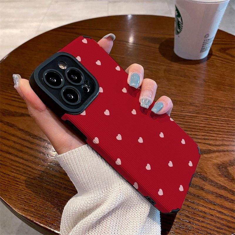 Red Heart & Letter X Graphic Luxury Phone Case For Iphone 11 14 13