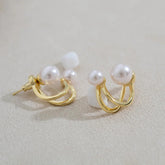 Red Pearl Multi Wearing Method Stud Earrings Charm Jewelry ECJOS14 - Touchy Style