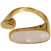 Retro Minority Light Luxury Oval Shell Opening Finger Rings Charm Jewelry RCJYW26 Accessories - Touchy Style