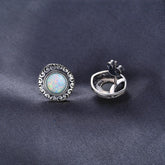 Round Gemstone 925 Sterling Silver Earrings Charm Jewelry JOS0353 - Touchy Style .