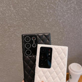 SCACPC251 Cute Phone Case For Galaxy S23 Ultra Plus - Solid Leather Lattice Pattern - Touchy Style