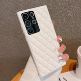 SCACPC251 Cute Phone Case For Galaxy S23 Ultra Plus - Solid Leather Lattice Pattern - Touchy Style