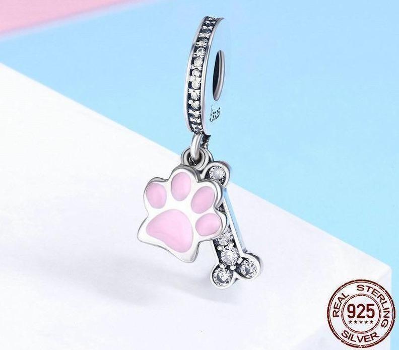 SCC452 - Dog Footprint &amp; Dog Bone Pendant Charm Jewelry Without Chain - Touchy Style