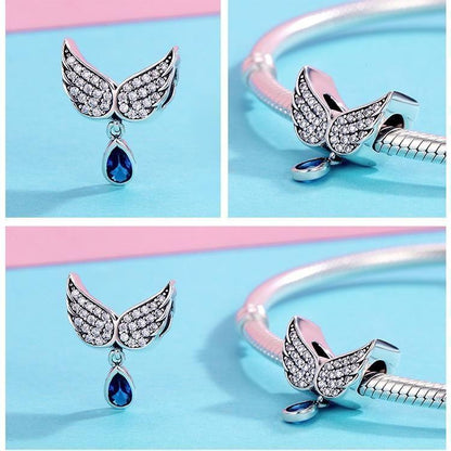 SCC481 - Blue Angel Wings Pendant Charm Jewelry Without Chain - Touchy Style