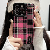 SCCPC211 Cute Phone Case For iPhone 15, 14, 11, 12, 13 Pro Max, XR, XS Max, 8, 7 Plus, and SE - Grid Lattice Pattern - Touchy Style