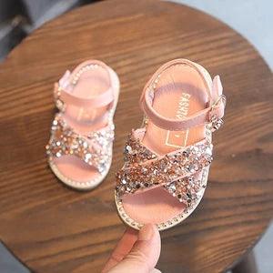 Sequin Rhinestone Flat Soft Toddler Casual Shoes For Girl DM-033 - Touchy Style