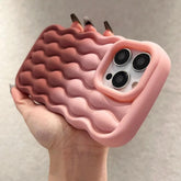 Silicone Cute Phone Case with Color Gradient Wave Pattern for iPhone 11 Pro Max, 12, 13, 14, 15 - Touchy Style .