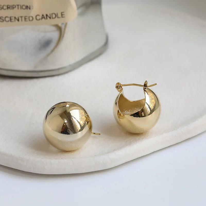 Simple Metal Round Drop Earrings Charm Jewelry ECJTXY41 - Touchy Style