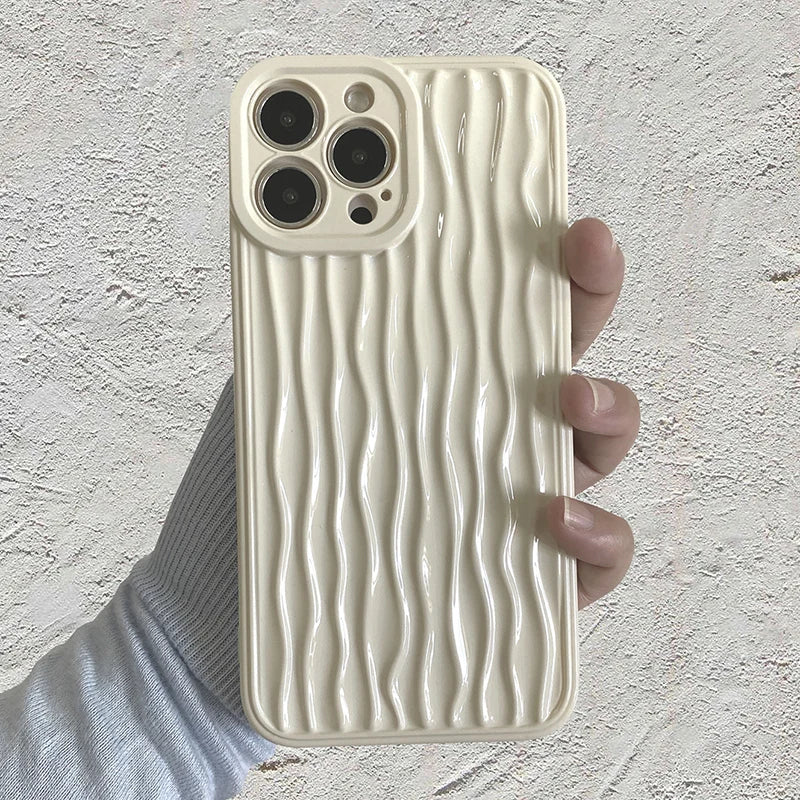 Simple Water Ripple Pattern Cute Phone Cases For iPhone 16 15 11 12 13 14 Pro Max XS XR X - Touchy Style