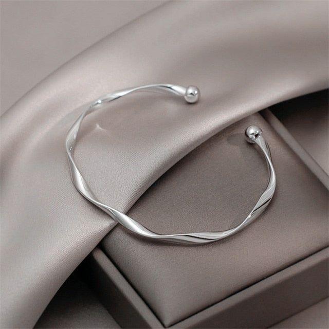 Simple White Shellfish Bracelets Charm Jewelry SOS33 Metal Geometric Open Bangle - Touchy Style