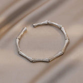 Simple White Shellfish Bracelets Charm Jewelry SOS33 Metal Geometric Open Bangle - Touchy Style