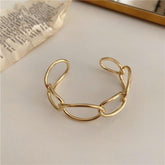 Simple White Shellfish Bracelets Charm Jewelry SOS33 Metal Geometric Open Bangle - Touchy Style